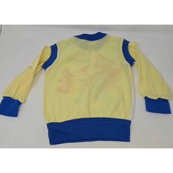 Care Bears Pajamas Set Long Sleeve Pant Size 4/5 Lightweight 1983 Yellow Blue - Picture 7 of 9